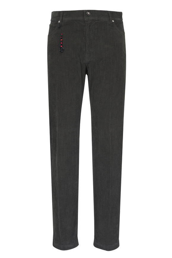 Marco Pescarolo Nerano Olive Green Corduroy Five Pocket Pant - view 1
