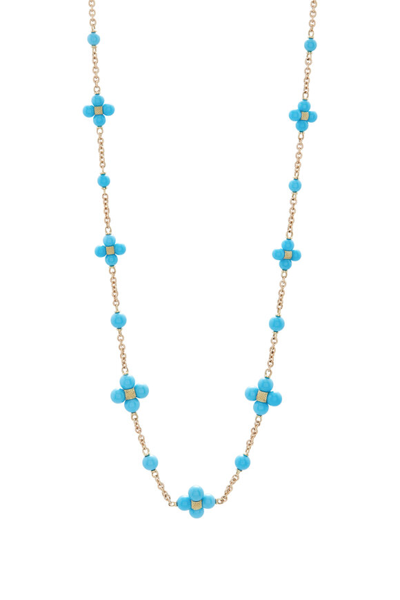 Paul Morelli 18K Yellow Gold Turquoise Chain Necklace