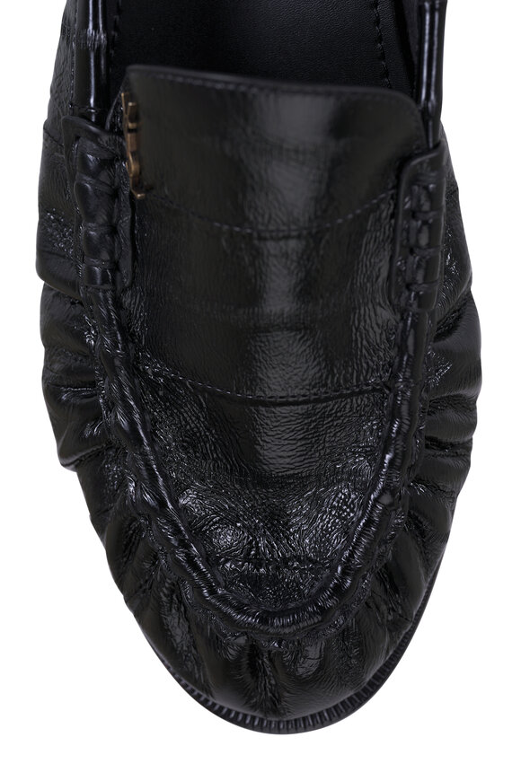 Saint Laurent Le Loafer Black Leather Penny Loafer Mule - view 4
