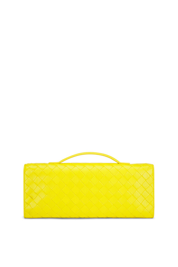 Bottega Veneta Andiamo Sulfur Intrecciato Leather Clutch - view 5