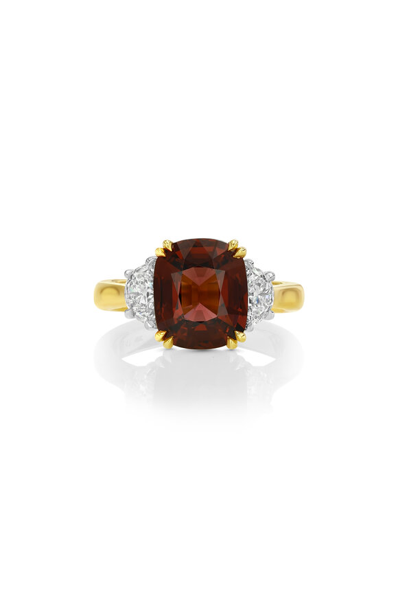 Aaron Henry Cushion Cut Burma Spinel & Diamond Ring - view 1